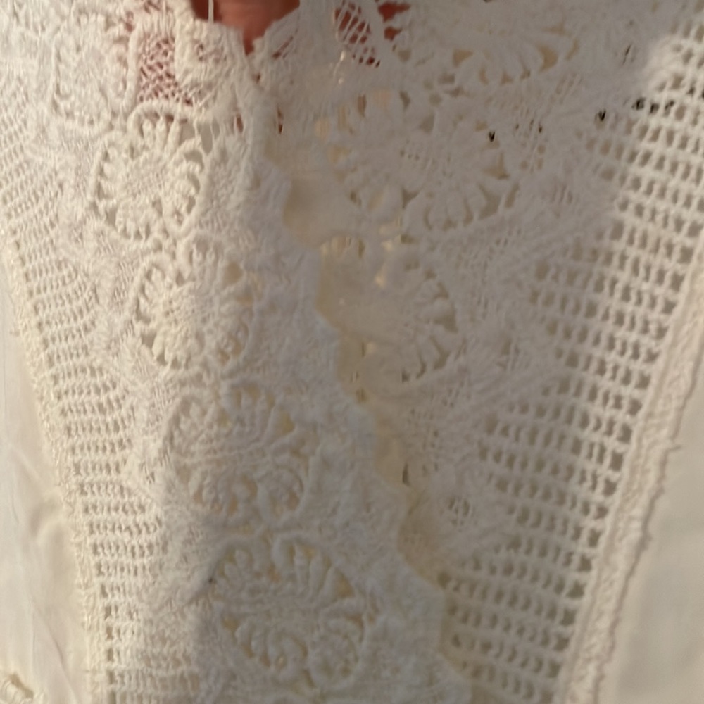NWT Nu New York bohemian white midi dress with lace cutout trim - Picture 6 of 10